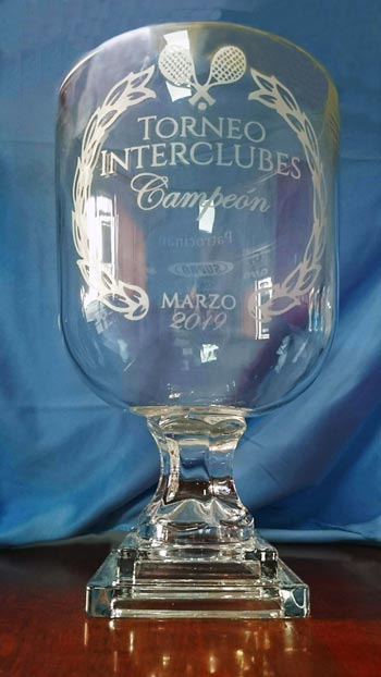 Trofeo de cristal grabado Copa Interclubes